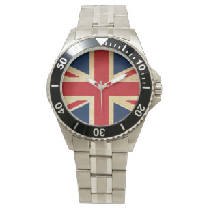Old Grunge United Kingdom Flag Union Jack Horloge