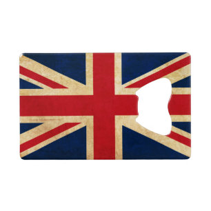 Old Grunge United Kingdom Flag Union Jack Kredietkaart Flessenopener