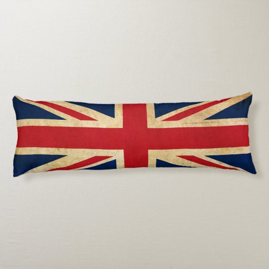 Old Grunge United Kingdom Flag Union Jack Lichaamskussen (Achterkant)