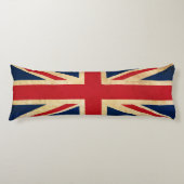 Old Grunge United Kingdom Flag Union Jack Lichaamskussen (Voorkant)