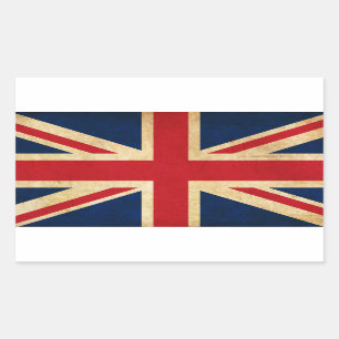 Old Grunge United Kingdom Flag Union Jack Rechthoekige Sticker