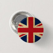 Old  Grunge United Kingdom Flag Union Jack Ronde Button 3,2 Cm (Voorkant /achterkant)