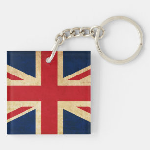 Old Grunge United Kingdom Flag Union Jack Sleutelhanger