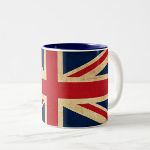 Old  Grunge United Kingdom Flag Union Jack Tweekleurige Koffiemok