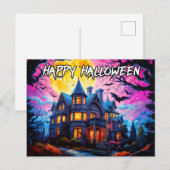 Old Haunted House | Happy Halloween Briefkaart (Voorkant / Achterkant)