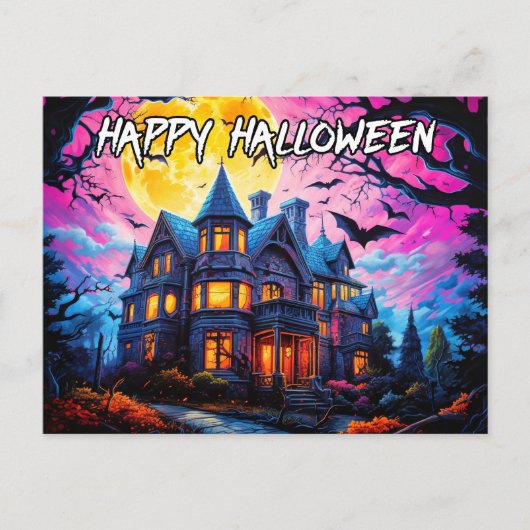 Old Haunted House | Happy Halloween Briefkaart (Voorkant)