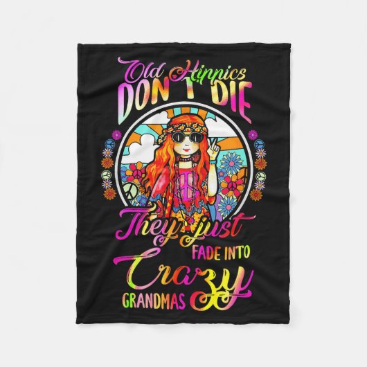 Old Hipes Don't Die They Just Fade Into Crazy Gran Fleece Deken (Voorkant)