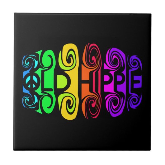 OLD HIPPIE tegel Tegeltje (Voorkant)
