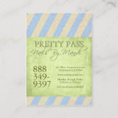 Old Hollywood $10 Blue  Pass Visitekaartjes (Achterkant)