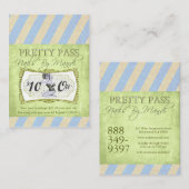 Old Hollywood $10 Blue  Pass Visitekaartjes (Voorkant / Achterkant)