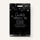 Old Hollywood B & W Chandelier Sweet 16 ID1108 Badge (Achterkant)