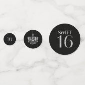 Old Hollywood B & W Chandelier Sweet 16 ID1108 Confetti (Voorkanten)