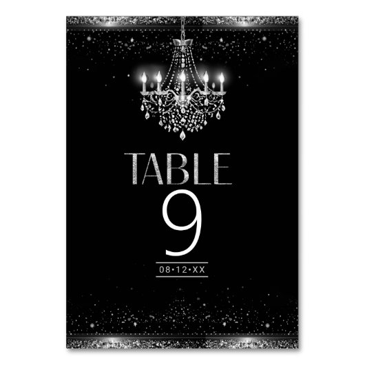 Old Hollywood B & W Chandelier Sweet 16 ID1108 Kaart (Achterkant)