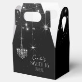 Old Hollywood B & W kroonluchters Sweet 16 ID1108 Bedankdoosjes (Geopend)