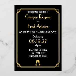 Old Hollywood Goil Folie Classy Film Strip Uitnodi Folie Uitnodiging