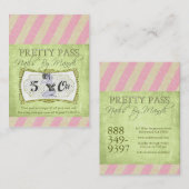 Old Hollywood Pretty Pass Cartes de visite (Devant / Derrière)