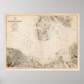 Old Hong Kong Harbour Map (1912) Poster (Voorkant)