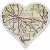 Old Hopkinsville KY Map Sticker (Voorkant)