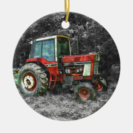 Old International Tractor Painterly Keramisch Ornament (Voorkant)