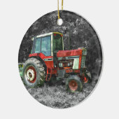 Old International Tractor Painterly Keramisch Ornament (Links)