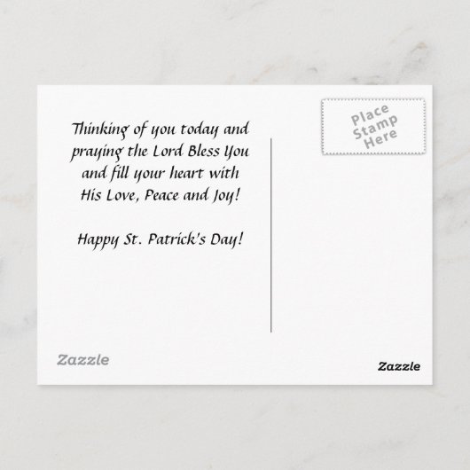 Old Irish Blessing, St. Patrick's Day Briefkaart (Achterkant)