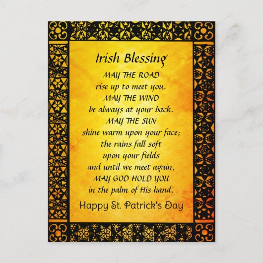 Old Irish Blessing, St. Patrick's Day Briefkaart (Voorkant)