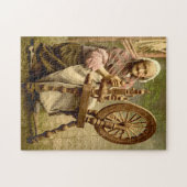 Old Irish Wool Spinner Lady, Jigzaag Puzzle Legpuzzel (Horizontaal)