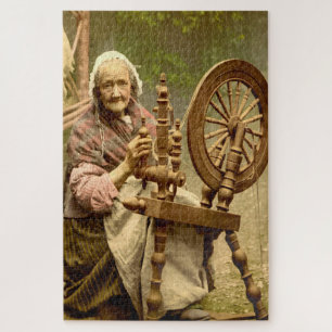 Old Irish Wool Spinner Lady, Legpuzzel