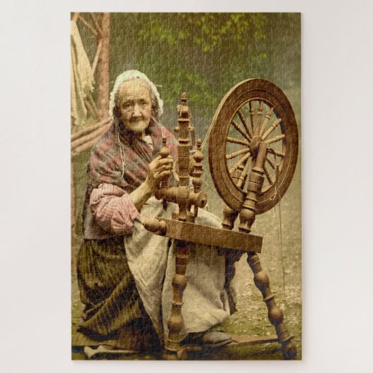 Old Irish Wool Spinner Lady Legpuzzel (Verticaal)