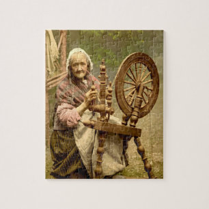 Old Irish Wool Spinner Lady Legpuzzel