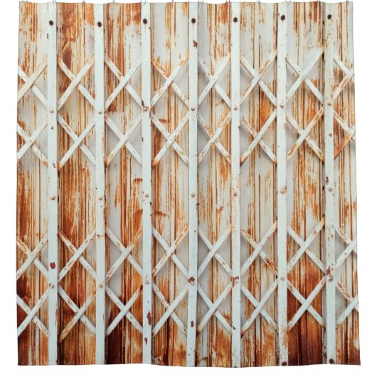 Old iron door panels are rusted. abstract, antiek. douchegordijn (Voorkant)