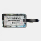 Old Ironsides Boston Harbor Abstract Expressionism Bagagelabel (Achterkant horizontaal)