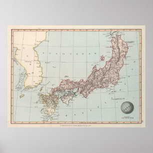 Old Japan Map (1850)  Nippon Atlas Poster