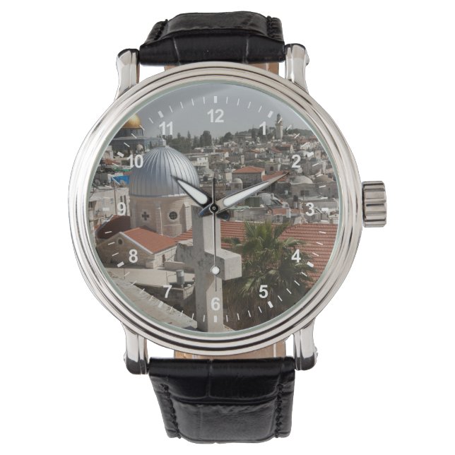 Old Jerusalem's Skyline Horloge (Voorkant)