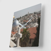 Old Jerusalem's Skyline Vierkante Klok (Hoek)