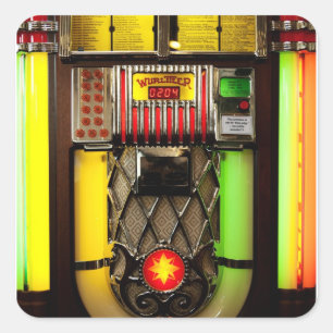 Old Jukebox Vierkante Sticker