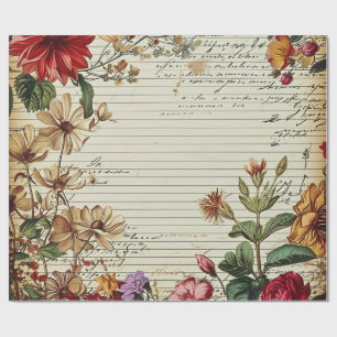 Old Junk Journal Bloembrieven Cadeaupapier