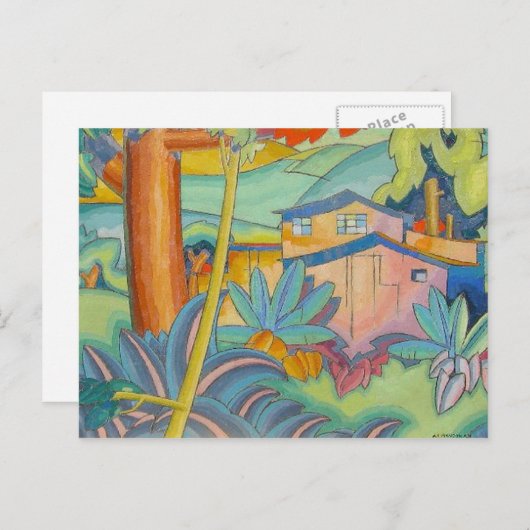 "Old Kahala Home" - Briefkaart van Arman Manookian (Voorkant / Achterkant)