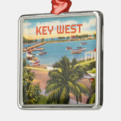 Old Key West Florida met havenscène Metalen Ornament (Links)