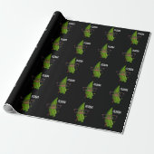 Old-kra Funny Okra Pun Dark BG Cadeaupapier (Uitgerold)