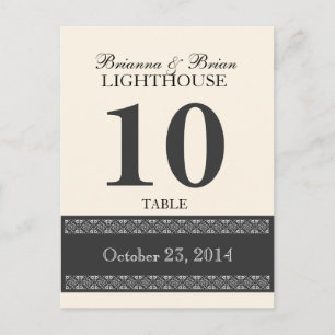 OLD LACE GREY Trouwtafel Nummer Kaart Receptie