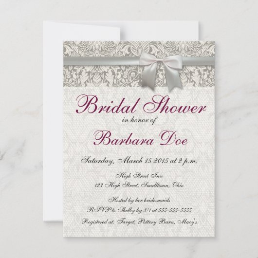 Old Lace Mariage Douche nuptiale Invitation person (Devant)