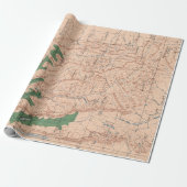 Old Lewis and Clark National Forest Map (1900)  Cadeaupapier (Uitgerold)