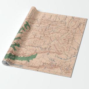 Old Lewis and Clark National Forest Map (1900) Cadeaupapier