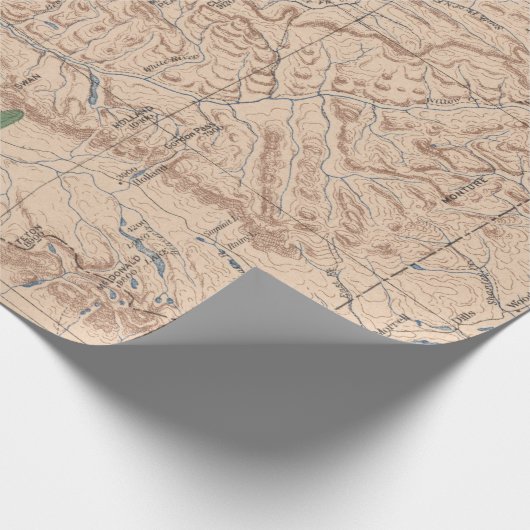 Old Lewis and Clark National Forest Map (1900)  Cadeaupapier (Hoek)