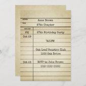 Old Library Kaart 87th Birthday Party (Voorkant / Achterkant)