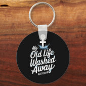 Old Life Washed Water Baptism Bible Verse Christia Sleutelhanger (Voorkant)