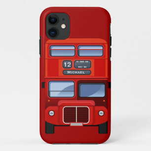 Old London Red Double Decker Bus iPhone 11 Hoesje