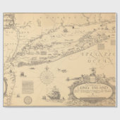 Old Long Island NY Map (1925)  Cadeaupapier (Vlak)
