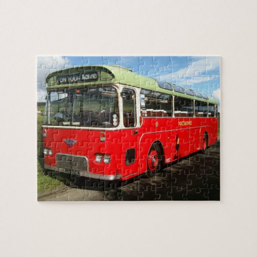 Old Macbraynes Bus op het eiland Bute Legpuzzel (Horizontaal)